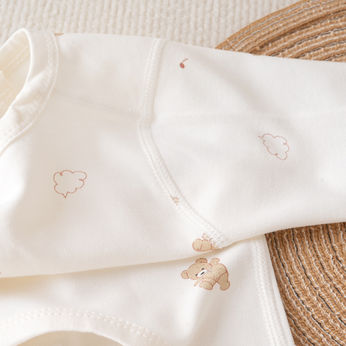 Baby Half-back Lace-up Spring and Autumn Pure Cotton Newborn Monk Suit Boneless Dig-back Top Baby Four Seasons Clothes