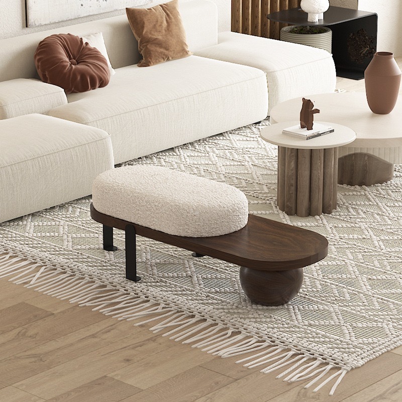 Nordic style shoe changing stool long stool solid wood bed & breakfast sofa shoes-wearing stool quiet wind entrance leisure bed end stool