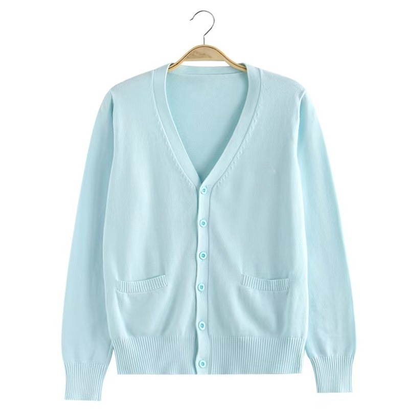 Jk Uniform Sweater Cardigan Short-Sleeved Wholesale Basic Style Jacket Women's Autumn and Winter Japanese Style Preppy Knitwear V-Neck