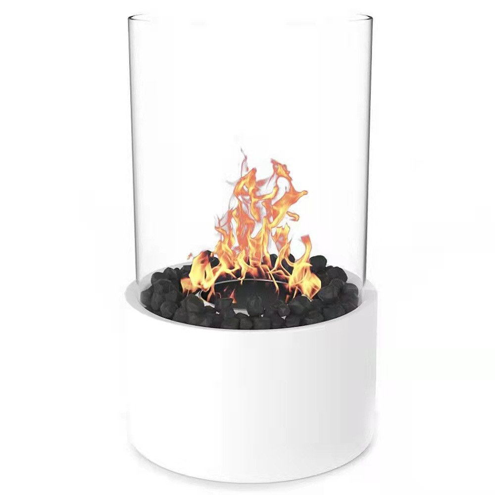 Cross-border explosions fine fireplace factory direct spot small portable stove desktop cylindrical metal fireplace