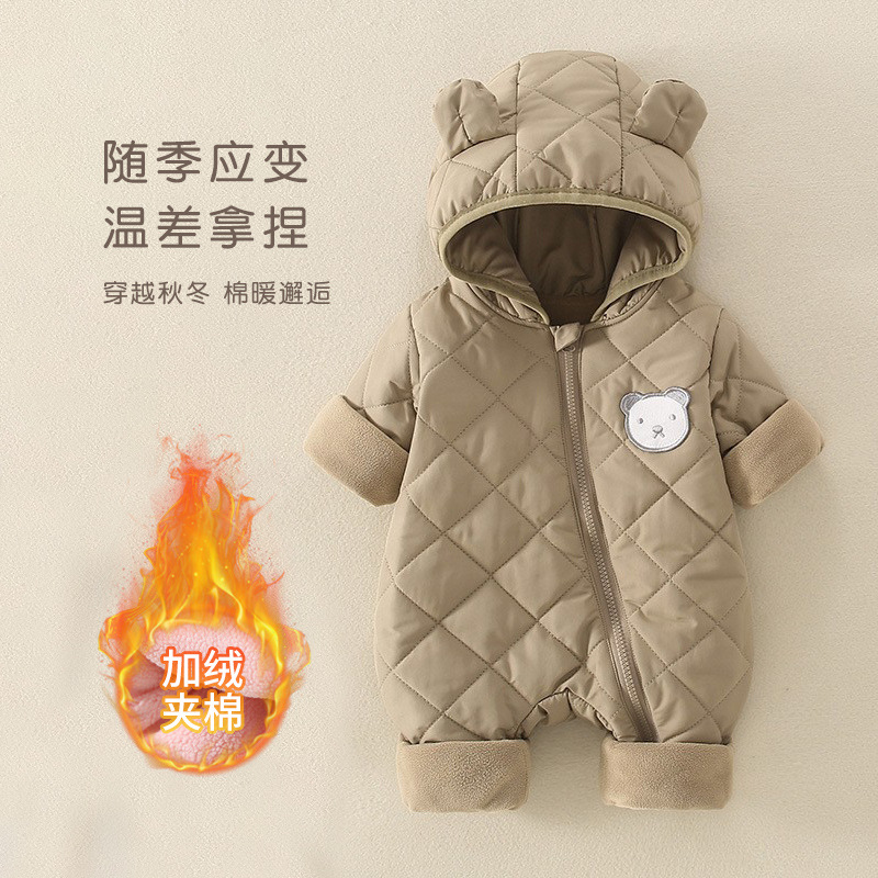 Autumn and Winter Baby Quilted Jumpsuits, Newborn Clothes, Baby Clothes, Cotton Clothes, Thickeneded Warm Clothes, Outing Clothes, Crawling Clothes