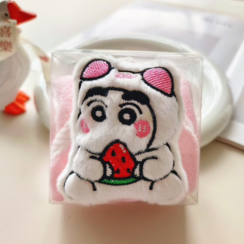 Crayon Shin-Chan Doll Coral Velvet Towel Creative Hangable Hand Towel Kidsren's Square Towel Kindergarten Towel Gift Box