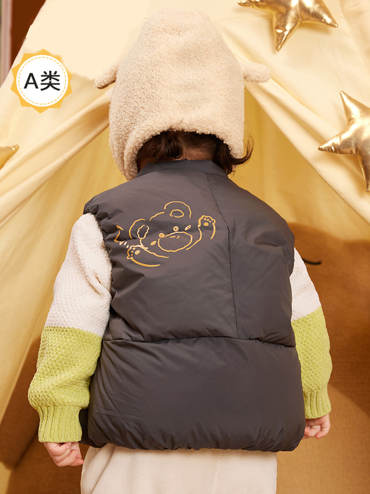 Baby Vest Outer Wear 2025 New Baby down Jacket Vest Winter Thickeneded Warm Fashionable Cute White Duck down Trendy