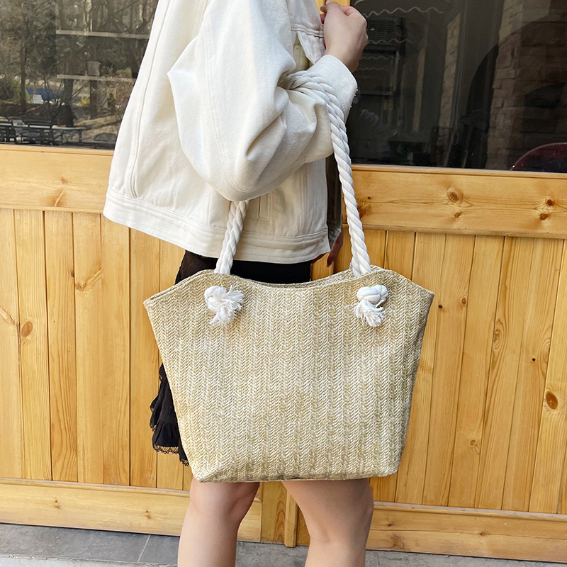 2025 New Trendy Fashion Straw Woven Bag Large Capacity Shoulder Tote Bag Small Fresh Underarm Woven Handbag for Women