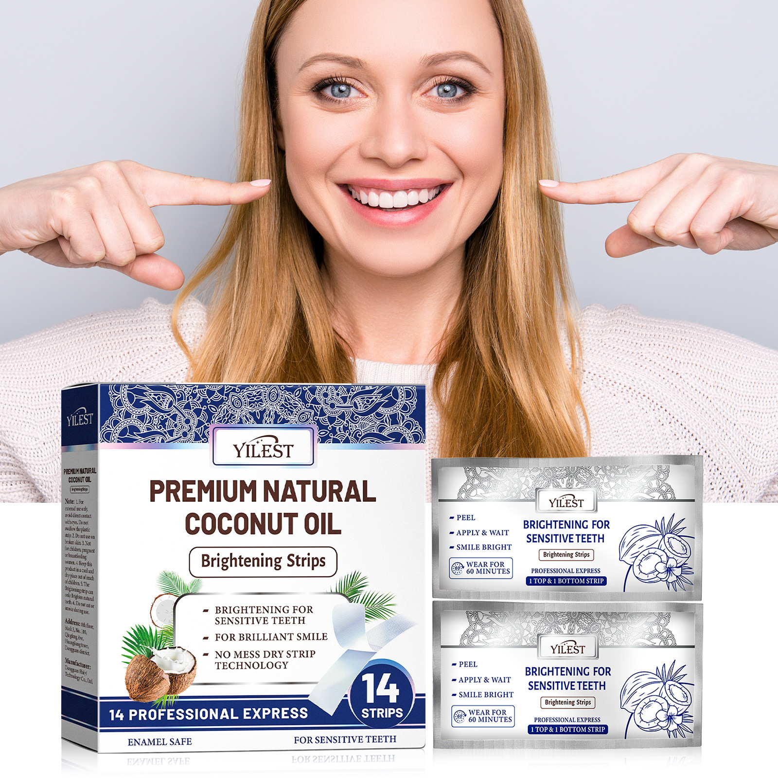 Whitening Strips Coconut Mint Whitening Teeth Patch 14Pc Fresh Mouth Teeth Cleaning Solid Teeth Whitening Teeth
