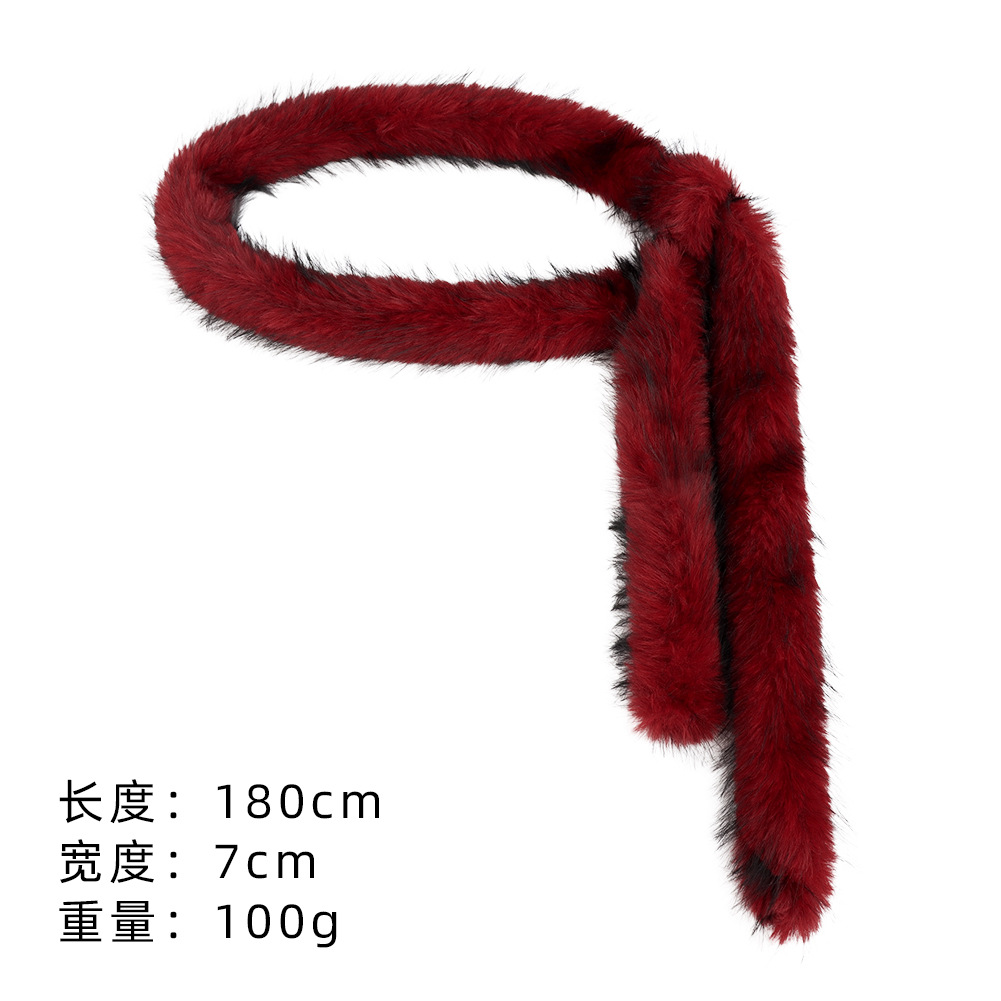 Cross-Border Plush Belt Y2K Autumn and Winter Warm Subculture Sexy Long Waist Chain Hip-Hop Punk Style Dance Props