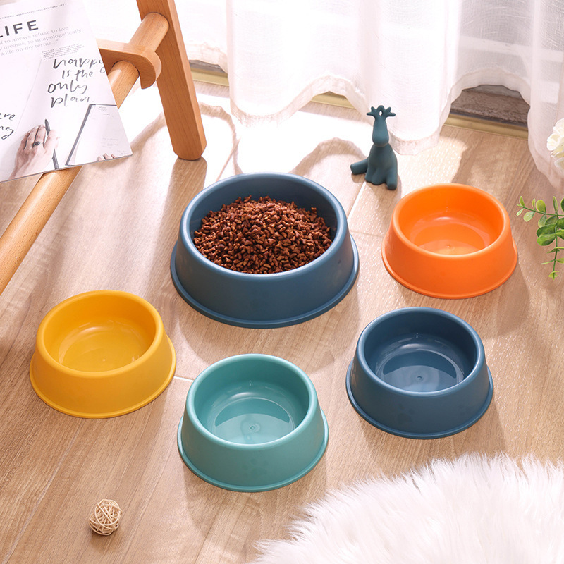 Small Cat Bowl Plastic Pet Dog Bowl Dog Food Basin Cat Food Basin Dog Cat Food Single Bowl Anti-knock Cat Water Bowl Cat Food