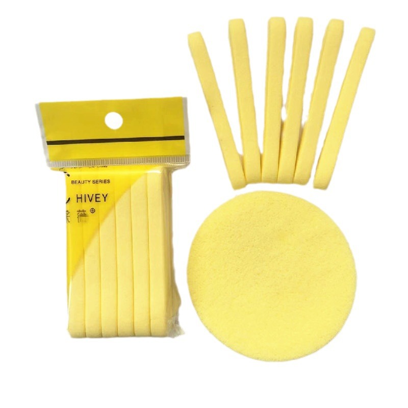 Caiwei Compressed Strip Compressed Face Wash Puff Pva Cleansing Puff 12 Pieces Soaked in Water Becomes Larger Makeup Remover Sponge Puff