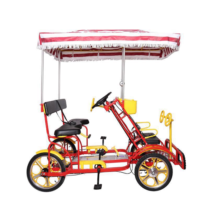Wholesale New Luxury All-In-One Wheel Four-Wheel Bicycle Double Four-Person Six-Person Attraction Sightseeing Car Rental