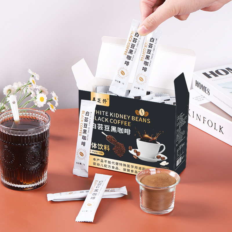 White kidney bean black coffee instant coffee powder solid beverage prune black coffee trembles explosions live a generation of hair