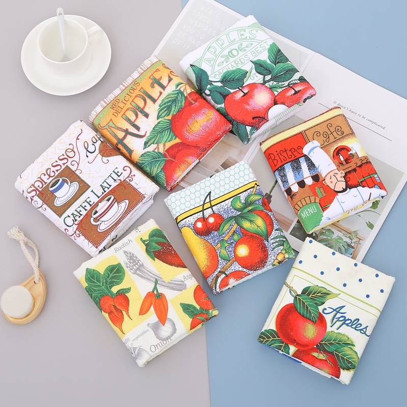 To map custom foreign trade microfiber sublimation printing tea towel absorbent quick-drying kitchen towel