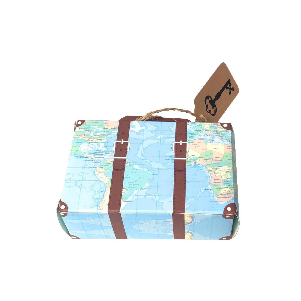 2021 New Creative Luggage Wedding Candy Box Gift Box Map Travel Retro Kraft Paper Airplane Candy Box