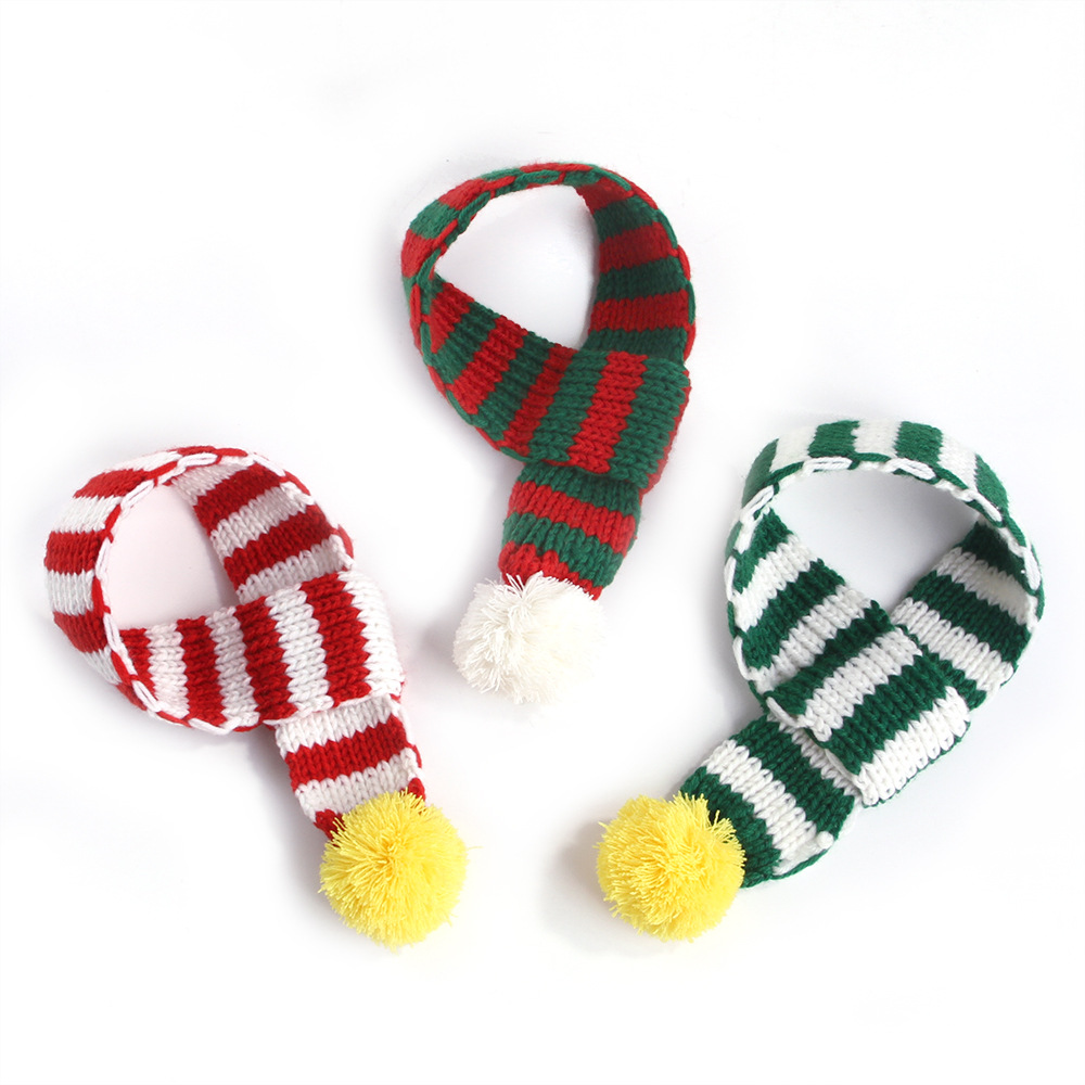 Amazon Hand Knitted Christmas Scarf Pet Scarf Vip Teddy Scarf Cat and Dog Pet Supplies