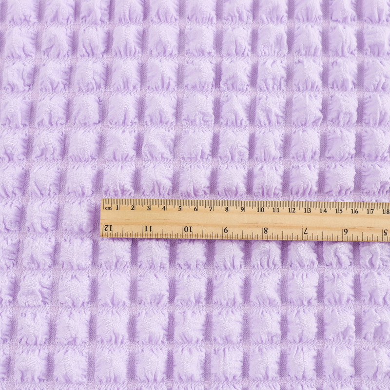 Three-dimensional bubble lattice stretch polyester fabric 250g plain clothing bags pillow waffle bubble fabric wholesale