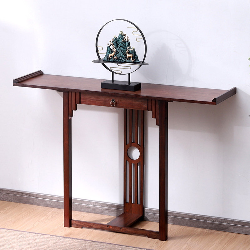 Oq5M New Chinoiserie Entrance Table Narrow Strip Case Living Room Wall Entrance Table Offering Table Solid Wood Entrance Cabinet End