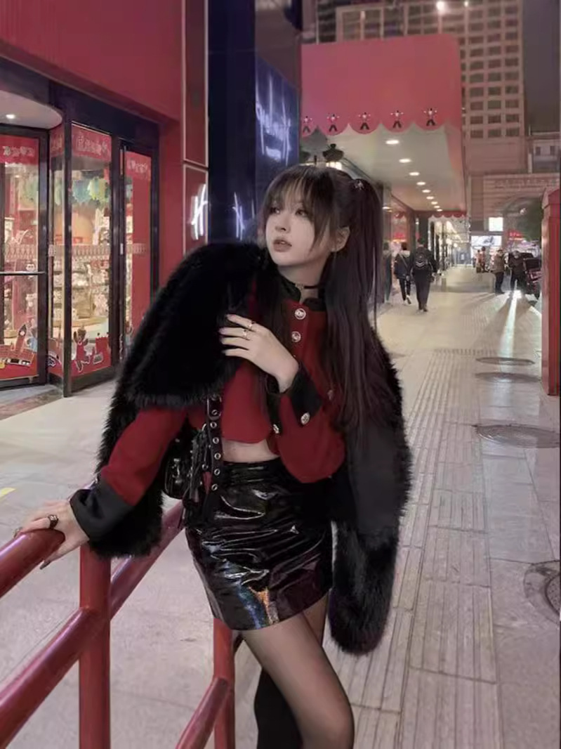 Fur Style Short Outwear New Korean Style Trendy Ins Loose Elegant Small Street Fur Top Versatile