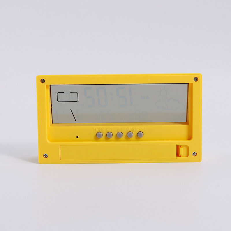 Foreign Trade Japanese Style Simple Multi-Functional Desktop Clock Weather Temperature and Humidity Digital Display Small Alarm Clock Transparent Luminous Digital Clock