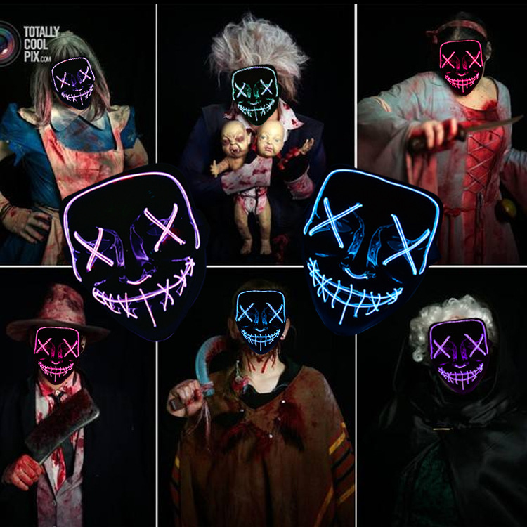 Маска на Хэллоуин V Vendetta, светящаяся маска, LED, холодный свет, ролевые игры, в наличии