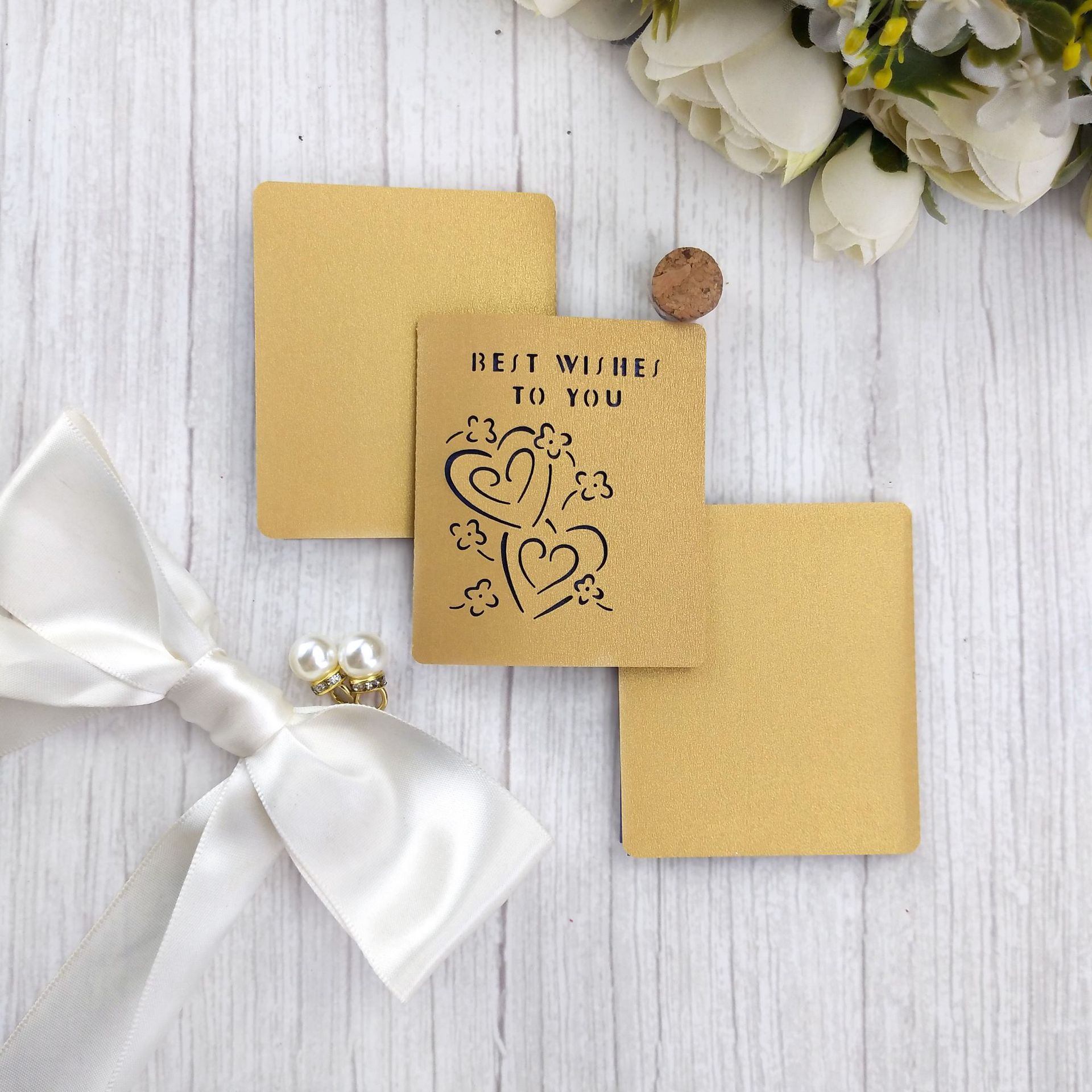 Bookmark card holder Mini small card gift card creative birthday greeting card heart-shaped love wish card can be customized Logo