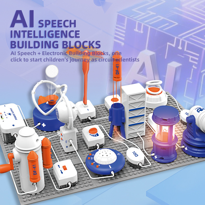 Cross-Border Ai Voice Physical Circuit Digital Building Blocks Educational Toys Primary School Students Science and Education Toy Set Gifts