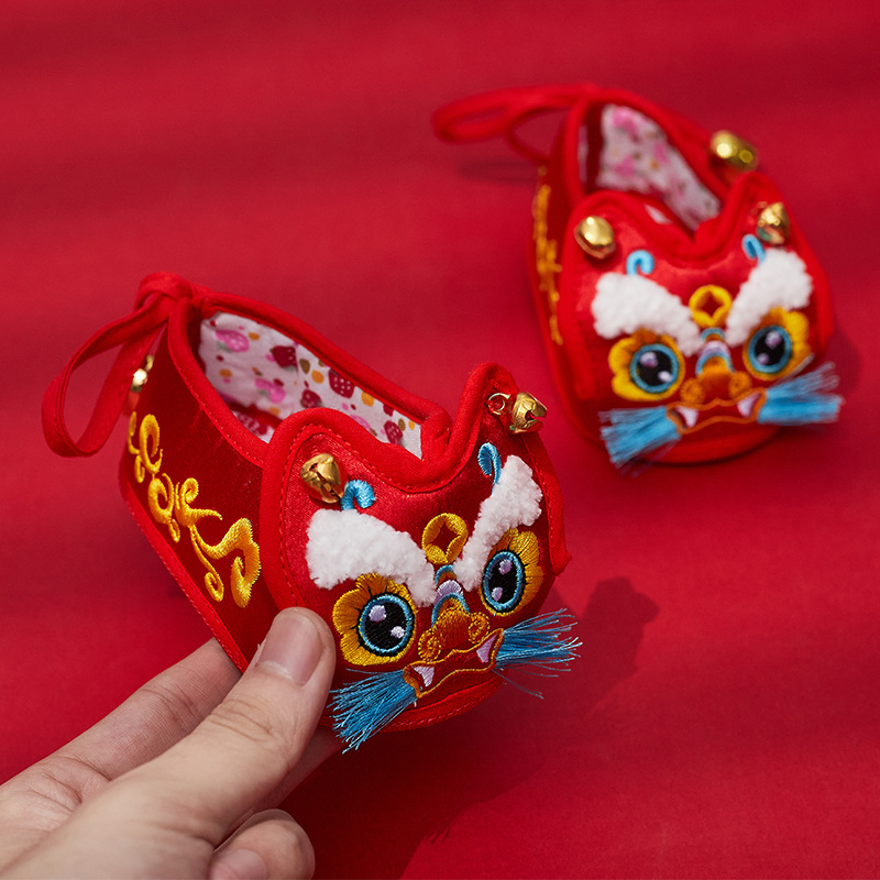 Xinxiangyun Embroidered Soft-Soled Handmade Tiger Head Shoes for Men and Women, Toddler Shoes for Infants and Toddlers, Faucet Breathable Cloth Shoes