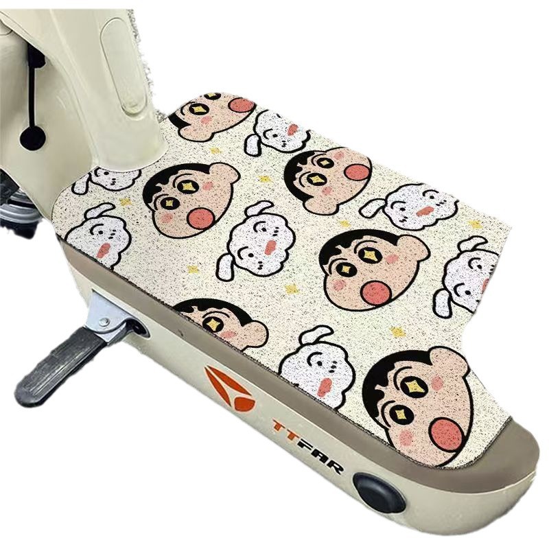 Cartoon Electric Vehicle Foot Pad Dirt Resistant and Easy-to-take-care Silk Loop Foot Pad Mud Scraping and Dust Removal Non-slip Foot Pad Pad Free Cutting