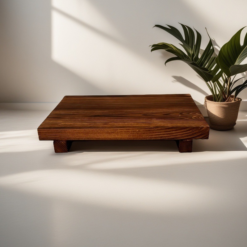 Solid Wood Tray Ornaments Wooden Household Storage Tray Pine Charcoal Burning Board Simple Desktop Decorative Tray