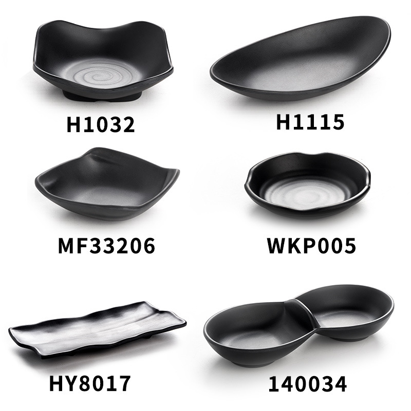 Melamine Black Plate, Side Dish, Ktv Bar Snack Plate, Cold Dish Plate, Creative Fried Restaurant Flavor Plate, Commercial Plate