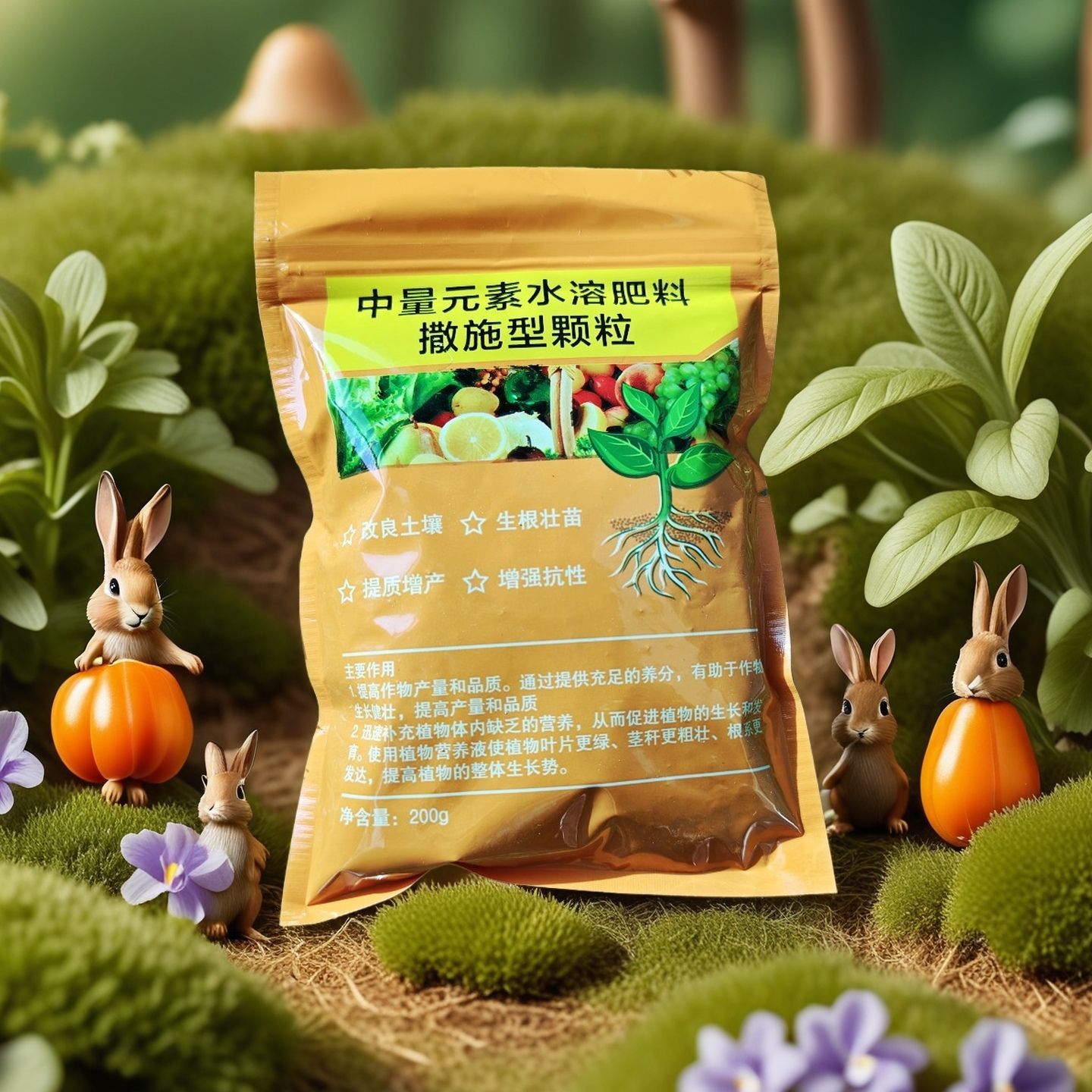 Гранулированное удобрение для крупных культур, улучшает устойчивость к болезням, содержит средние элементы