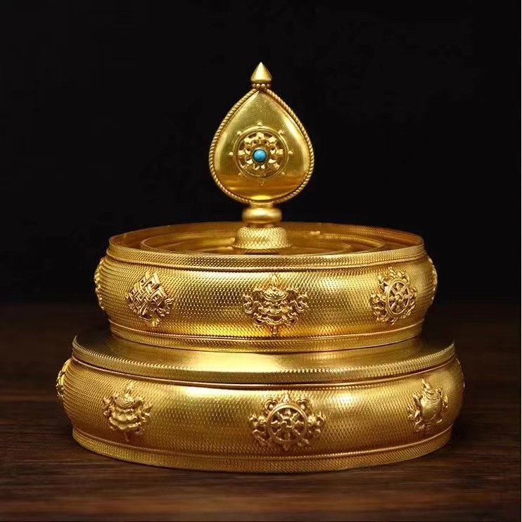 Manza Plate Pure Copper Xizang Man Tea Luo Xiu Plate Thirty-Seven Man Plate Ornaments