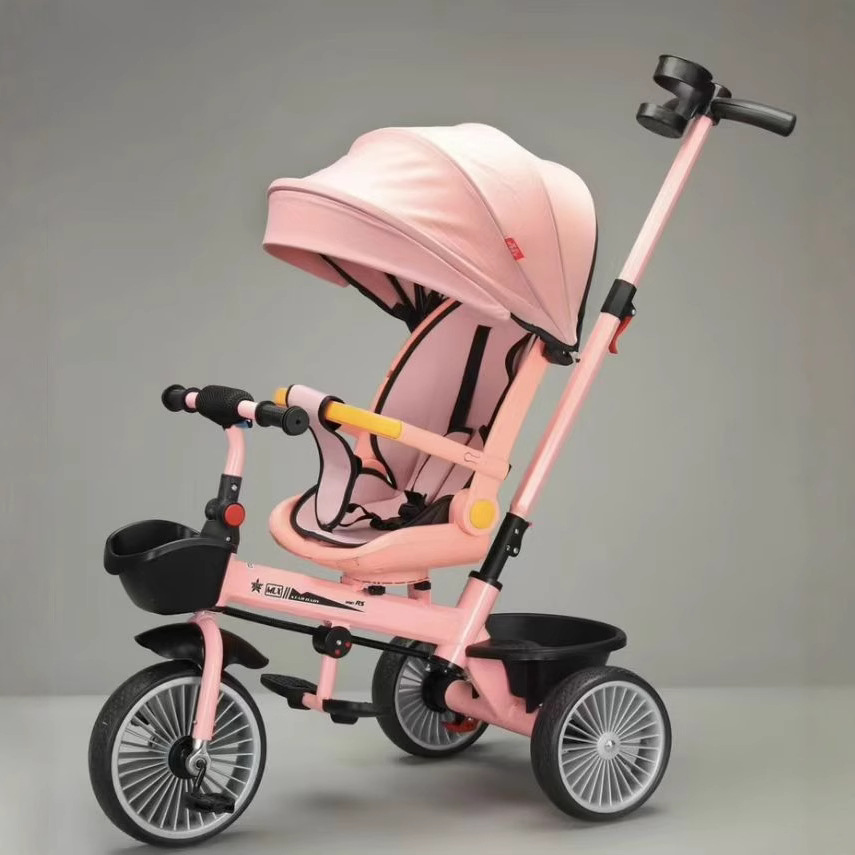 New S curved tricycle children's trolley baby infant tricycle lightweight children's stroller factory direct supply