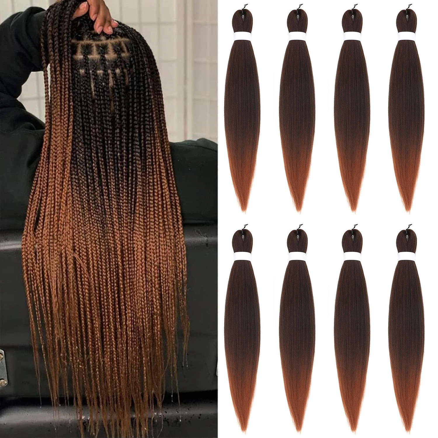 Foreign Trade African Big Braided Wig Colorfulful Dreadlocks Hair Rope Gradient Chemical Fiber Hair Hip-Hop Dreadlocks Braided Hair Spot Wholesale