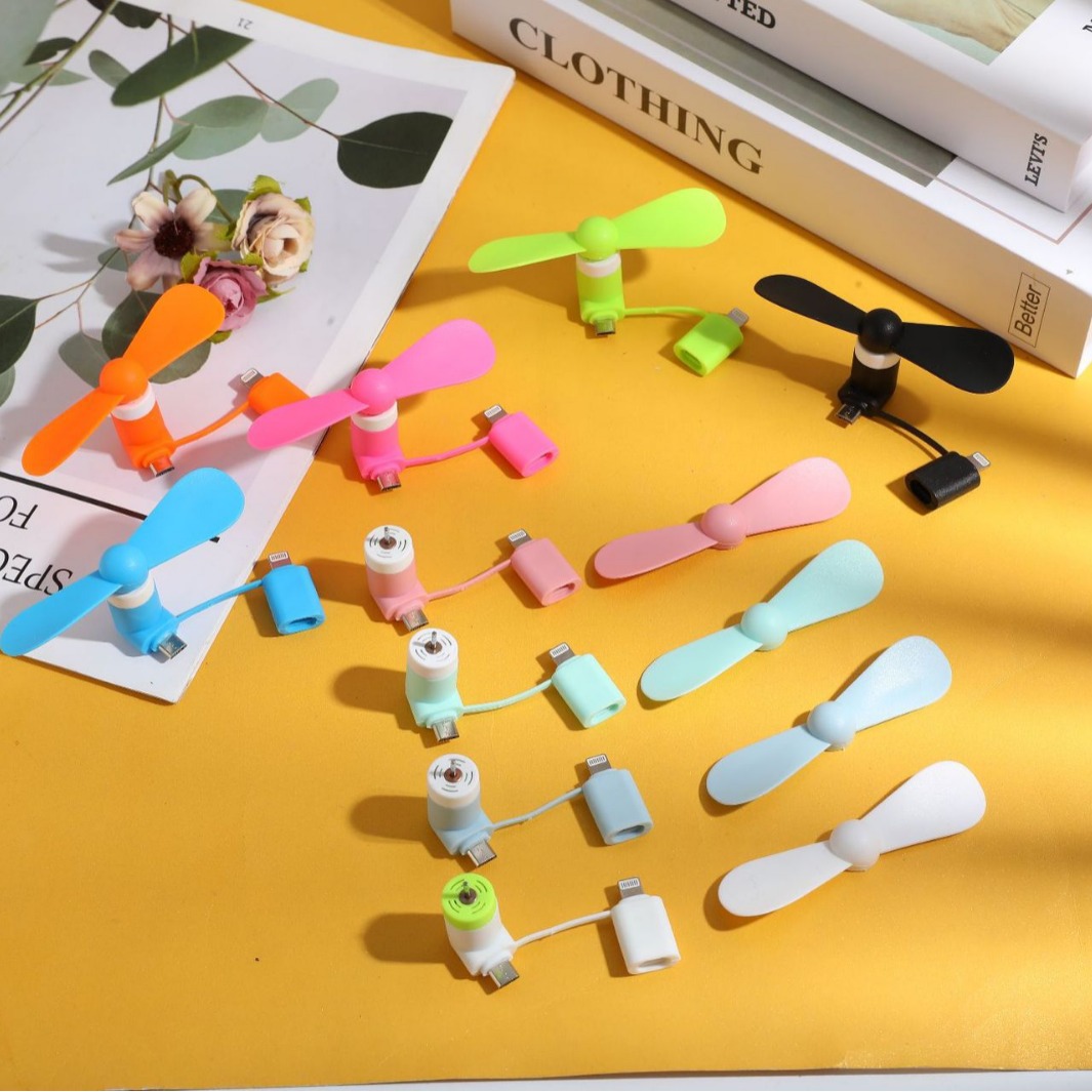 Cross-Border USB Mobile Phone Small Fan Android Type-C Apple Three-In-One Handheld Mini Fan Manufacturer Wholesale
