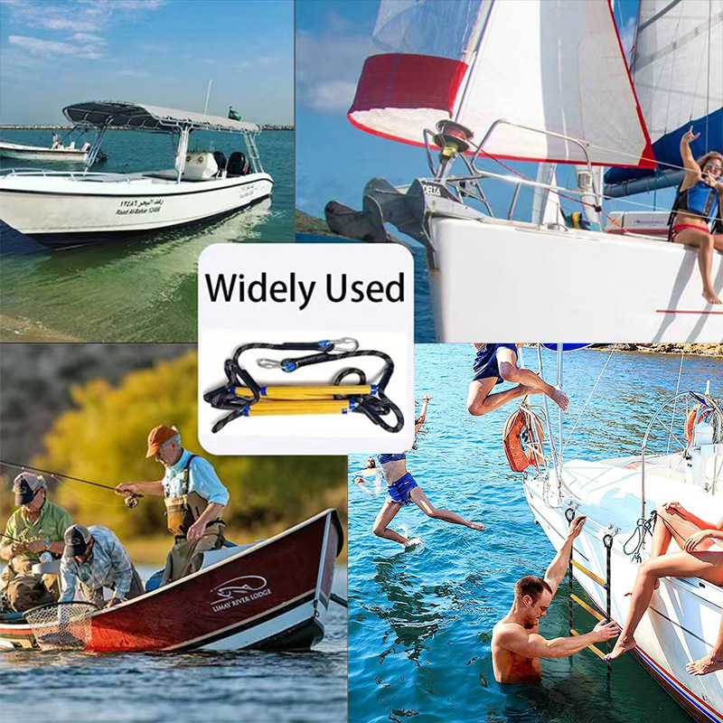 Cross-border Resin Ladder Yacht Climbing Ladder Marine Life Ladder Kayak Polyester Four-section Five-section Climbing Amusement Rope Ladder