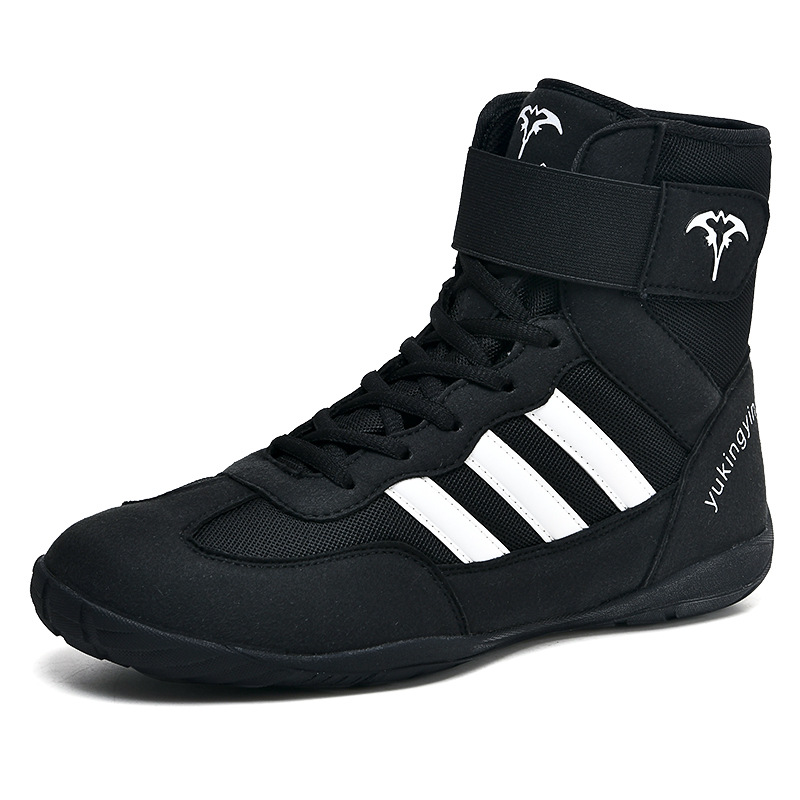 Boxing Shoes High-Top Men's and Women's Kidsren's Sanda Fighting Wrestling Shoes Professional Fighting Training Shoes Martial Arts Shoes Special Wrestling Shoes