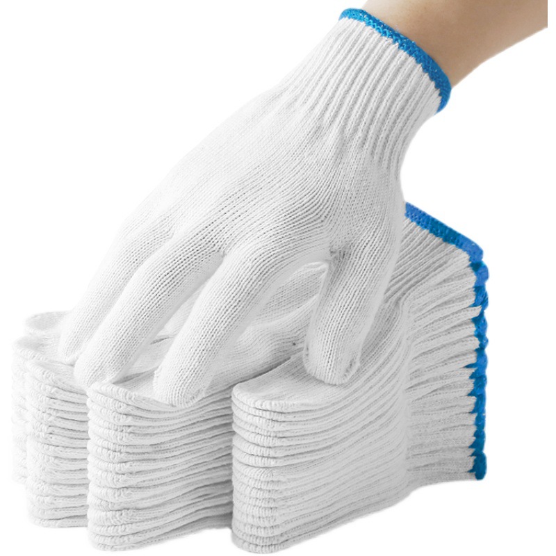 Labor protection gloves wholesale thickened wear-resistant cotton yarn nylon cotton thread for men and women work non-slip dirt-resistant protective hands