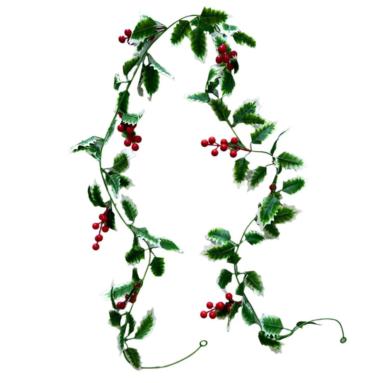 Simulation Red Berry Long Vine Christmas Holiday Pendant Nordic Wall Hanging Holiday Atmosphere Amazon Red Fruit Soft Vine Cross Border