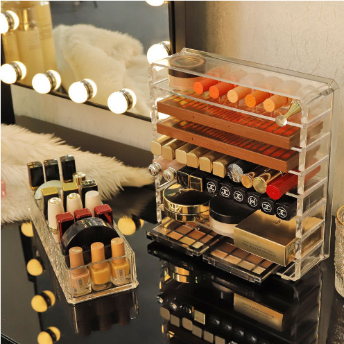 Internet Red Powder Eyeshadow Storage Box Lipstick Storage Cosmetic Storage Box Dormitory Air Cushion Eyeshadow Plate Blush Rack