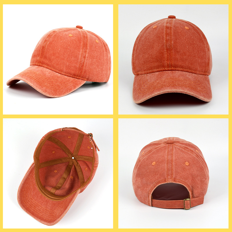 Cross-border Hot-selling Washed Cotton Soft Top Daddy Baseball Cap Printable Embroidery Logo Vintage Old Denim Cap