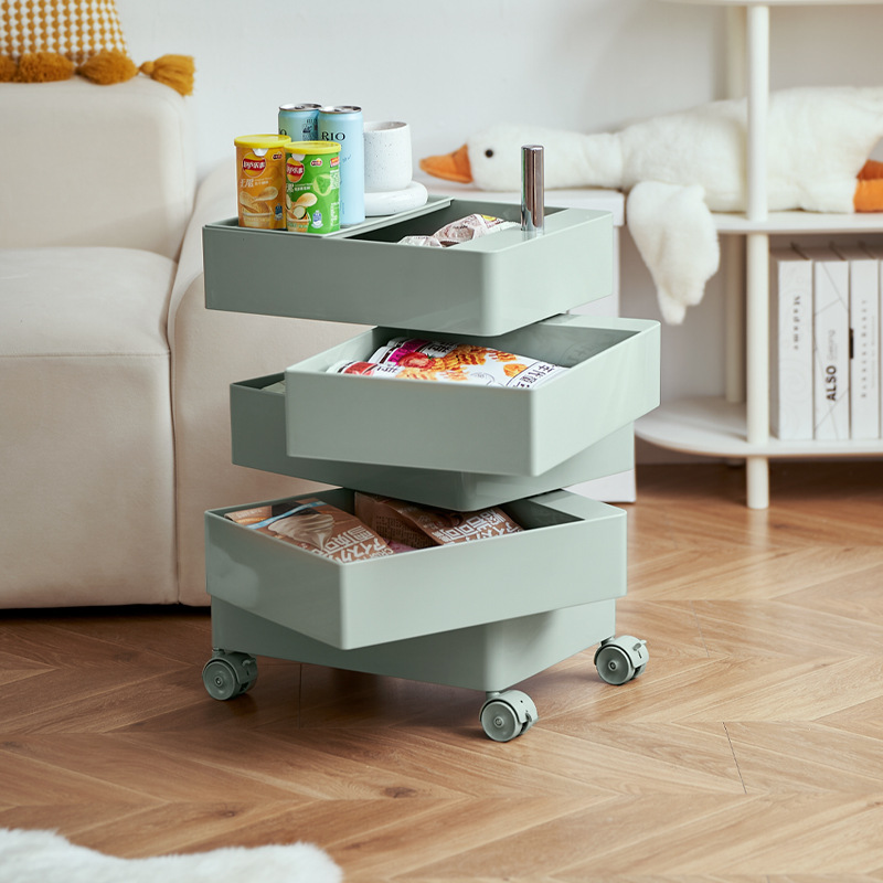 Rotating Storage Cabinet Movable Bedside Table Ins Side Cabinet Simple Scandinavian Storage Cabinet Popular Cosmetics Storage Cabinet