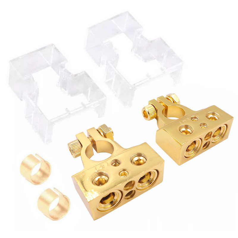 Car audio modification battery head battery clip battery head battery clip silver gold-plated connector battery pile head