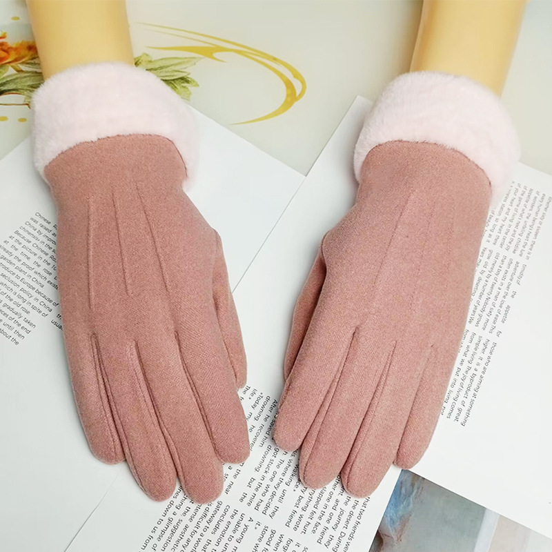 Осенние и зимние женские бархатные перчатки с сенсорным экраном, теплые, для активного отдыха, вождения, ветронепроницаемые, холодозащитные