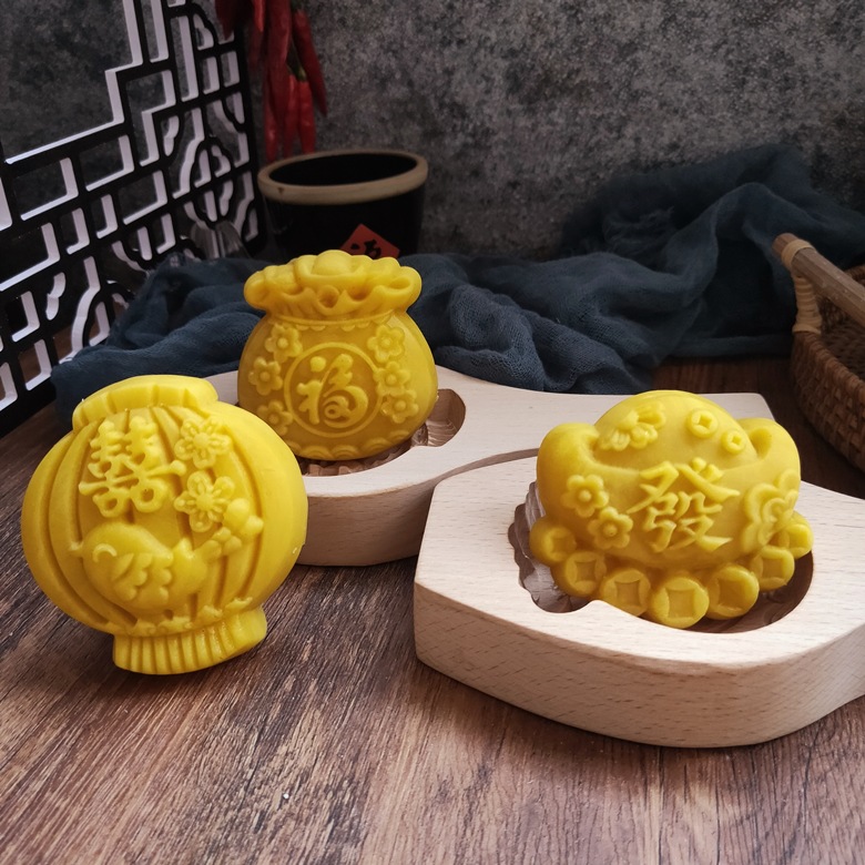 New Wooden Baking Mold New Year Steamed Pattern Steamed Bread Noodles Fish Knock Noodles Cage Fish Print Steamed Bread Wooden Mold