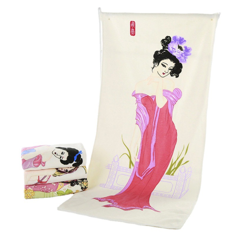 Microfiber Magic Color Changing Towel Creative Gift Temperature Changing Animation National Style Festival Printed Towel Pattern Customization