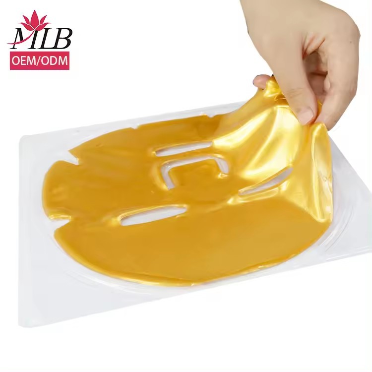 Cross-Border Export 24K Gold Collagen Crystal Mask Moisturizing Firming Bone Collagen Hydrogel Human Skin Mask