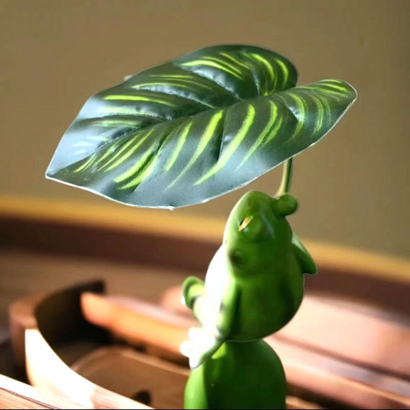 Leaves Cool Simulation Frog Ornaments Fish Pond Fish Tank Micro Landscape Layout Landscaping Home Balcony Courtyard Crafts
