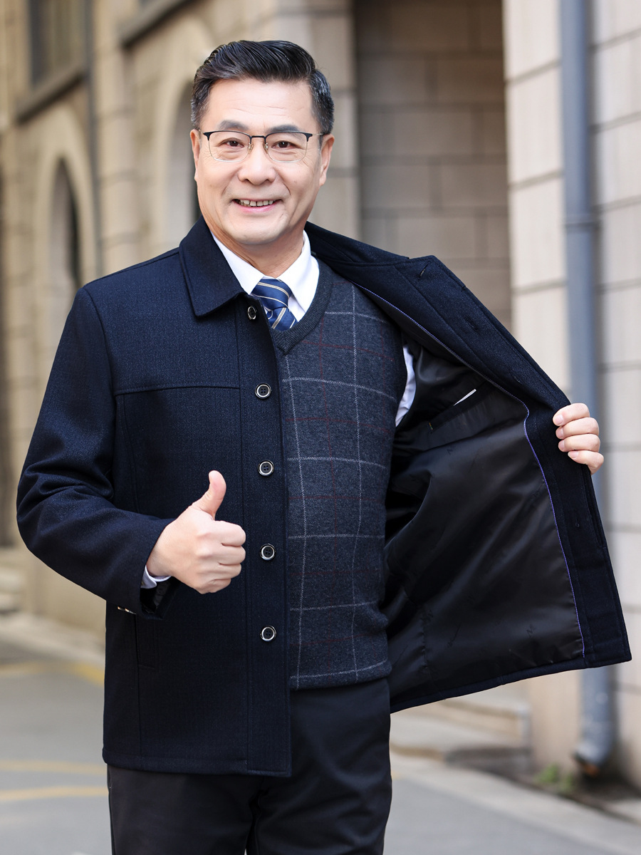 Middle-Aged and Elderly Men's Jackets, Spring & Fall Men's Casual Tops, Middle-Aged and Elderly Men's Clothing, Dad's Clothing, Large Size Men's Jackets