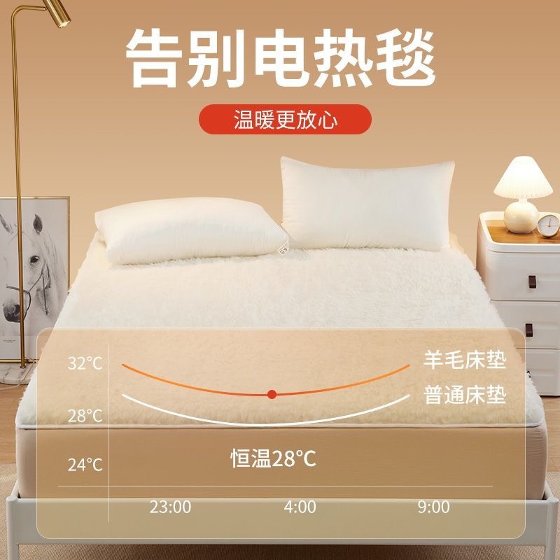 Australian Wool Mattress Pad Winter Mattress Blanket Quilt Winter Thickeneded Warm Wool Mattress Base
