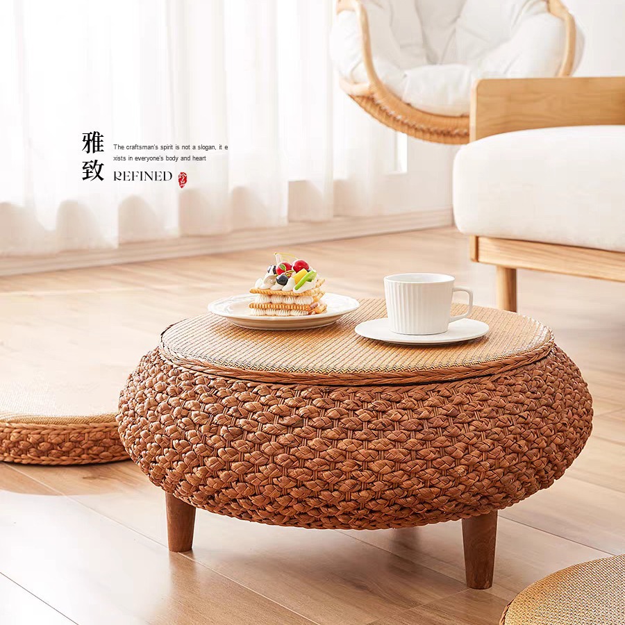 Tatami Internet Popular Coffee Table Bay Window Small Table Kang Table Bedroom Home Simple Windowsill Floor Low Table Rattan Storage