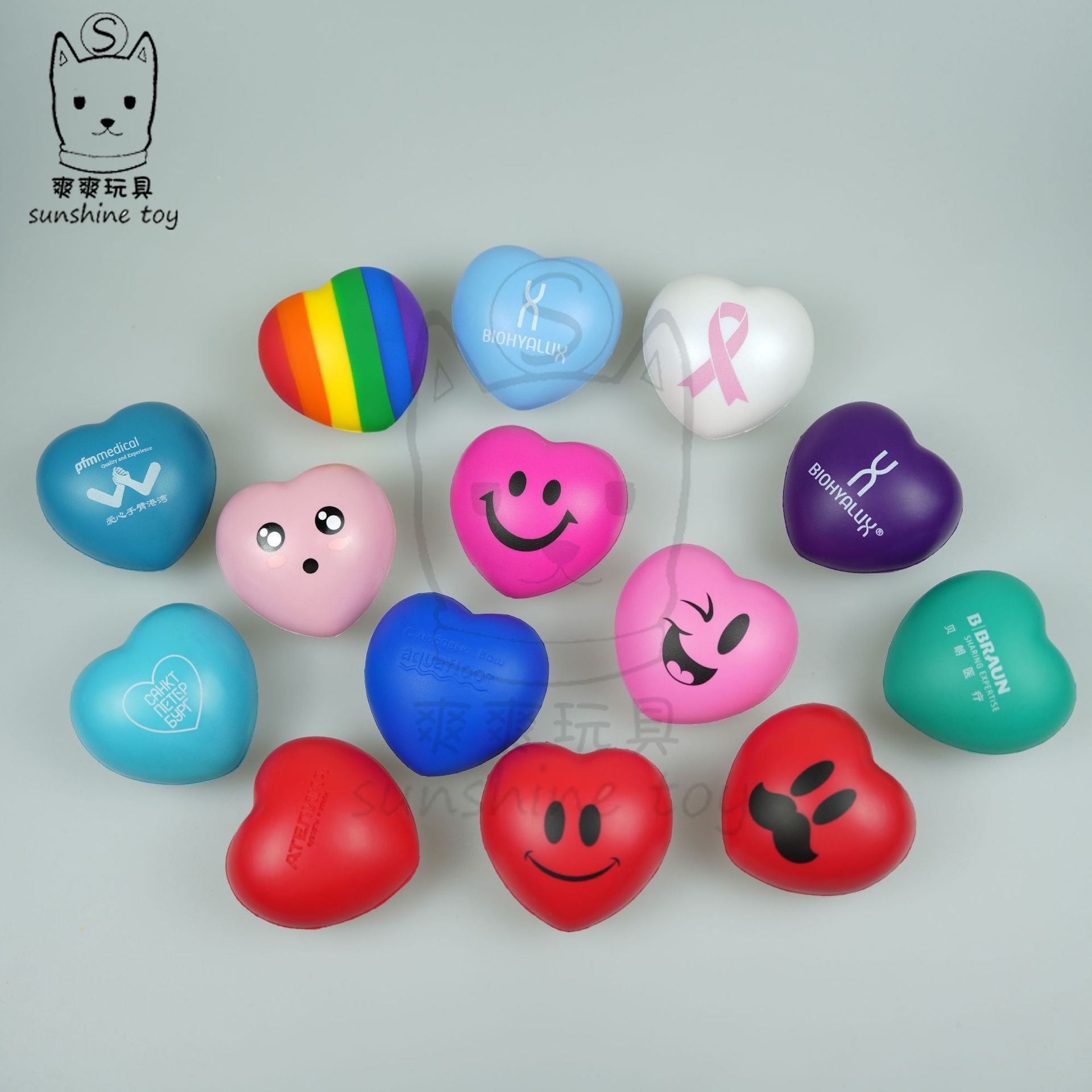Кросс-Бордер Валентинов День 7см Красный Любовь Стресс Мяч Пенный Губчатый ПУ Персиковое Сердце Кровяная Станция Грипп Мяч Напечатанный Логотип